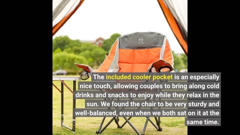 View Ratings: Coastrail Outdoor Folding Double Camping Chairs Premium Comfort Portable Love Sea...