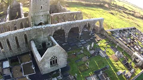 1st Drone View Of Medieval Franciscan abbey ireland