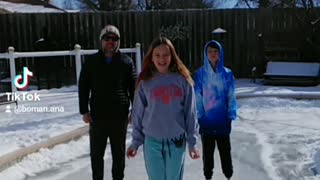 Cha Cha Slide Dance On Frozen Pool