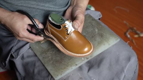 44 Making Leather Kid Shoes - complete Handmade process