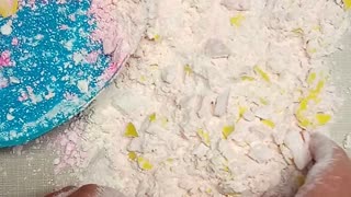 ASMR Painted plaster bowls with cornstarch & glitter
