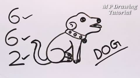 How to draw a dog from number 662