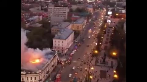 Fire at the Theater of Youth in Irkutsk, Russia