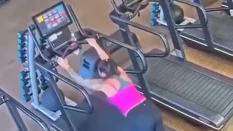 🤣😂Exercising on a treadmill isn't always easy😂