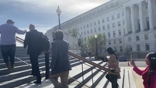 Dan Crenshaw Trips Reporter