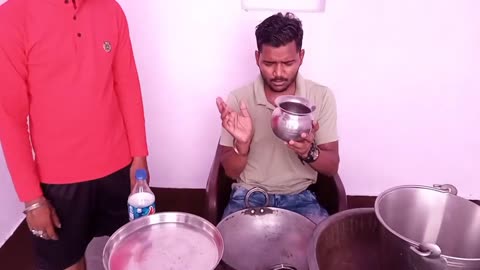 अलग अलग बर्तनों में पानी पिया Water Drink Challenge with Different utensils