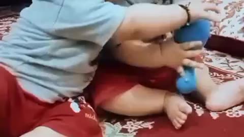 Funny kids fighting