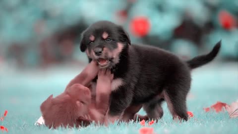 Cute Puppies Playing ang Running