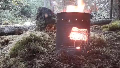 Sounds of the Rain & Fire In Hobo Can Stove