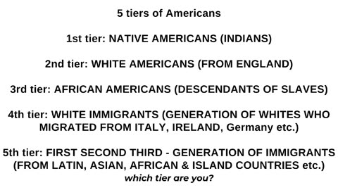 5 TIERS OF AMERICANS