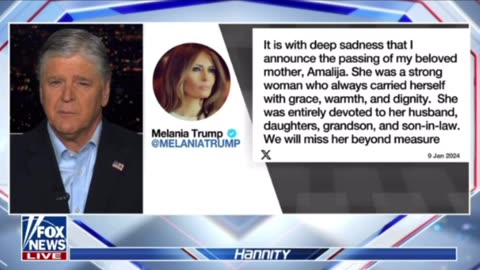 First Lady Melania Trump’s mother has passed