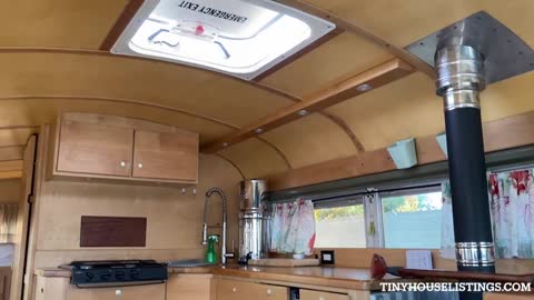 Converted Tiny House Made From a 20 Year old School Bus Instantly