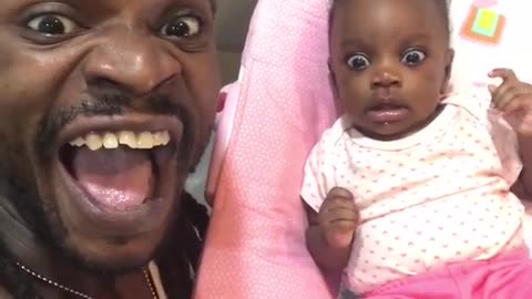 Dad screams just like baby 🤣must watch very funny video😂