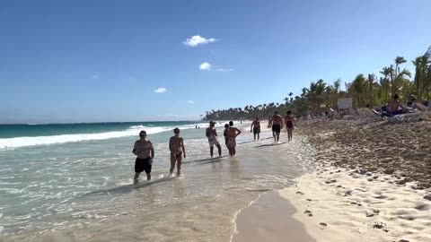 🇩🇴 Beach day at Punta Cana beach beach walk 1080P 🌴