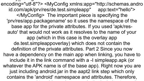 Android Runtime Resource Overlay with custom attributes