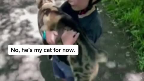 A little boy found a furry surprise for his parents while on a bike ride.