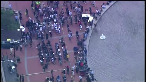 Bird's-eye view of Minneapolis George Floyd rally