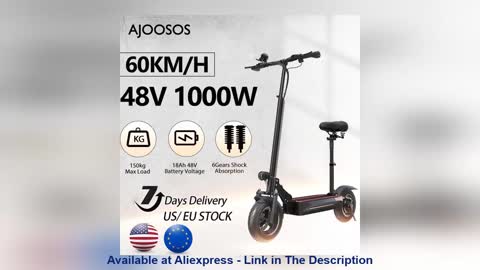 ⚡️ EU US Stock Electric Scooter 48V 1000W Scooter Elecric 10 Inch E Scooter Hoverboard Foldable