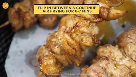 Lemon Pepper Chicken Skewers in Air fryer Recipe