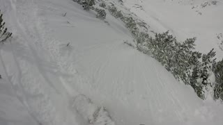 Pov snowboarding crash fall