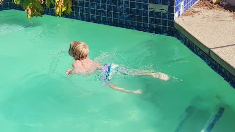 Levi learns to swim