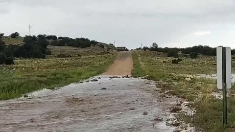 Flooded Wash On The Road To The "Mobile Homestead"!