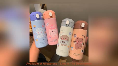 ☀️ 380ML Portable Kids Cute Thermos with straw 304 Stainless Steel Coffee Thermos Tumbler Vacuum