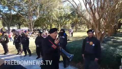 Happening Now: United Black Militia standing armed outside of Glynn County.