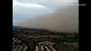 Drone footage shows wall of dust over Phoenix