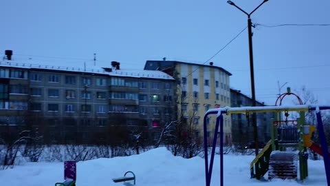 Children's playground in Vorkuta's courtyard