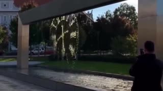 This fountain shows the date and time. Located in Brno, Czech Republic.