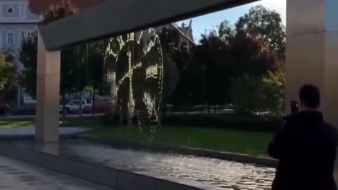 This fountain shows the date and time. Located in Brno, Czech Republic.