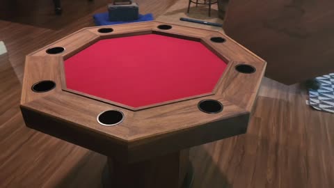 Poker Table and floating shelf We Just Delivered