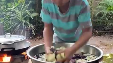 6 years old boy cooking Fish Recipe