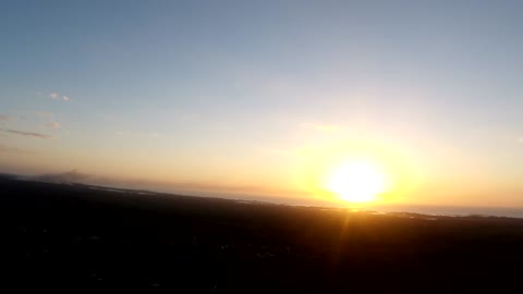 First high flight, see the shore? Beach to the right... Sunset.