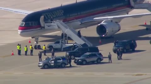 Donald Trump arrives in Greenville, South Carolina