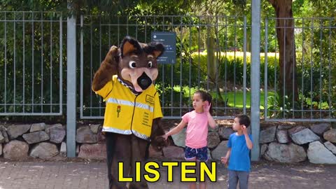 Kids Learn to Cross the Road safely with Jeff ,The Road Safety Dog