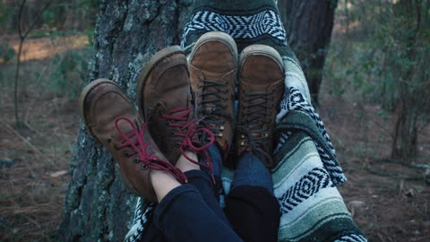 Feet on a hammock