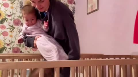 Baby in crib