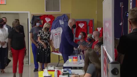 “I’d Like You to Come Home with Me!” – Joe Biden Creeps on Little Girl at Covid Vaccine Clinic