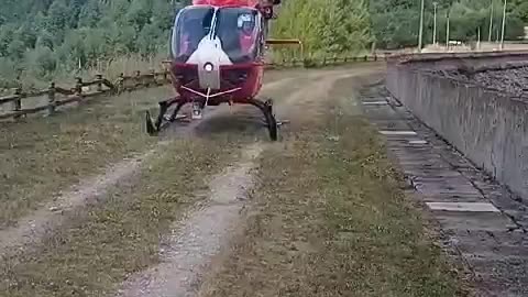 Helicopter taking off