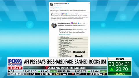 Teachers union president Randi Weingarten admits to sharing fake list of 'banned' books in Florida