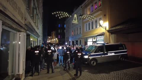Germany - Last Night Protesters brake through the Police Line Chating Liberta
