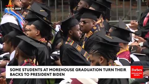Some Students At Morehouse Graduation Turn Their Backs To Biden