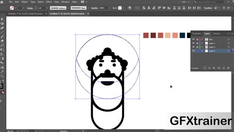 newart Flat Character Design in Adobe illustrator #gfxtrainer #illustrator #vectordesign #shortvideo