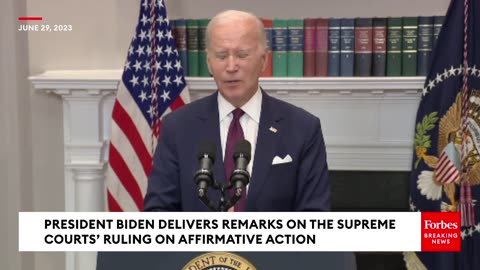 Biden Speaks About Inequity And Discrimination In The US Following Affirmative Action Strike-Down