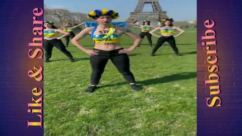 French Women show off Breasts in Protest aganist Russia attacking Ukraine