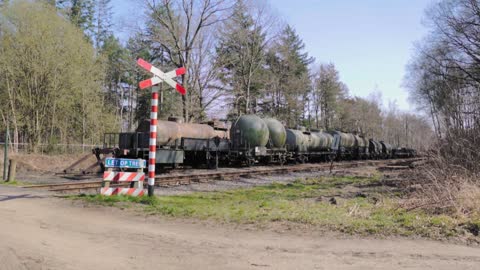 Abandoned old train with rusty wagons