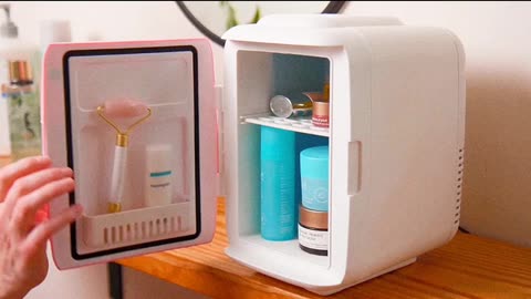 Cooluli Skincare Mini Fridge for Bedroom - Car, Office Desk & Dorm Room - Portable