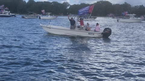 Start of Trump Boat Parade Centra Florida 2020